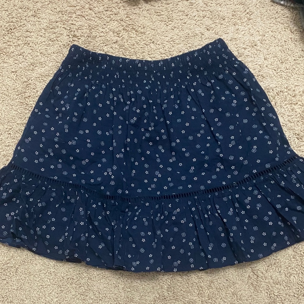 Madewell Navy Floral Mini Skirt